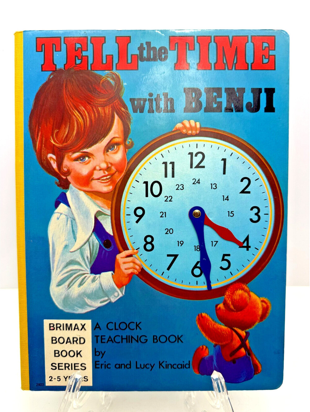 Vtg 1981 Tell The Time With Benji Clock Teaching Brimax Board Book Children's